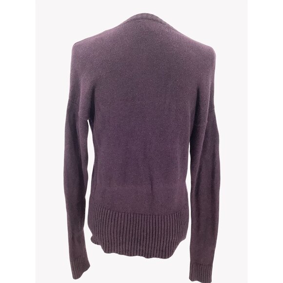Ann Taylor Loft Womens Purple Merino Wool Blend Button-Front Cardigan Sweater Si - Picture 3 of 6